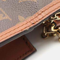 Pre Owned Louis Vuitton Pico Dauphine Shoulder Bag Coated Canvas And Leather Monogram Reverse  Brown