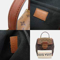 Pre Owned حقيبة ظهر لوي فيتون دوفين موشح مقلوب برونزي وذهبي كانفاس