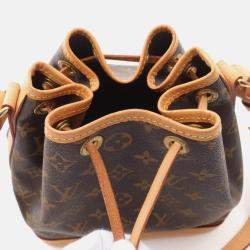 Pre Owned Louis Vuitton Noe Bb Shoulder Bag Coated Canvas Leather Monogram Brown