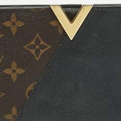 Pre Owned Louis Vuitton Monogram Canvas and Black Leather Kimono Wallet