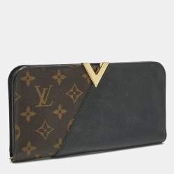 Pre Owned Louis Vuitton Monogram Canvas and Black Leather Kimono Wallet