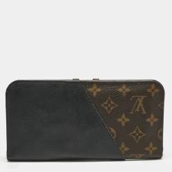 Pre Owned Louis Vuitton Monogram Canvas and Black Leather Kimono Wallet
