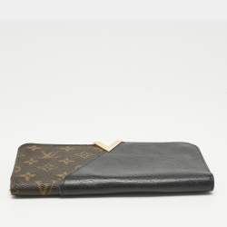 Pre Owned Louis Vuitton Monogram Canvas and Black Leather Kimono Wallet