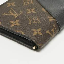 Pre Owned Louis Vuitton Monogram Canvas and Black Leather Kimono Wallet