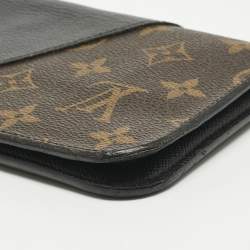 Pre Owned Louis Vuitton Monogram Canvas and Black Leather Kimono Wallet