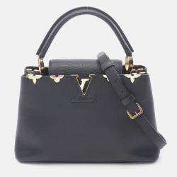 Pre Owned Louis Vuitton Capucine PM Black Taurillon Leather Shoulder Handbag