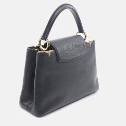 Pre Owned Louis Vuitton Capucine PM Black Taurillon Leather Shoulder Handbag
