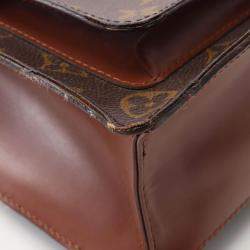 Pre Owned Louis Vuitton Monceau Shoulder Handbag  Monogram Canvas Brown
