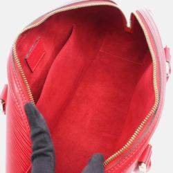 Pre Owned Louis Vuitton Jasmine Castilian Red Epi Leather Top Handle Bag