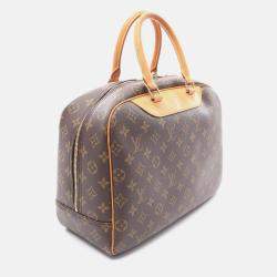 Pre Owned Louis Vuitton Deauville Bowling Vanity Handbag  Monogram Canvas