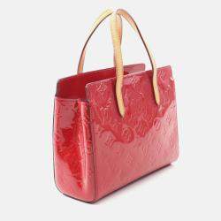 Pre Owned Louis Vuitton Catalina Bb Tote Handbag  Vernis Leather Rose Andian