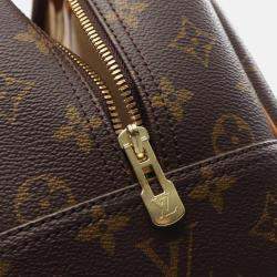 Pre Owned Louis Vuitton Deauville Handbag  Monogram Canvas Leather Brown