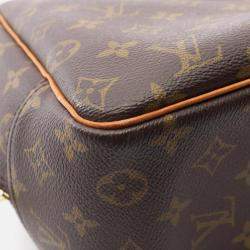 Pre Owned Louis Vuitton Deauville Handbag  Monogram Canvas Leather Brown