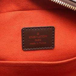 Pre Owned Louis Vuitton Saria Horizontal Handbag  Damier Canvas Leather Ebene