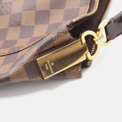 Pre Owned Louis Vuitton Port Perro Pm Shoulder Bag  Damier Canvas Ebene