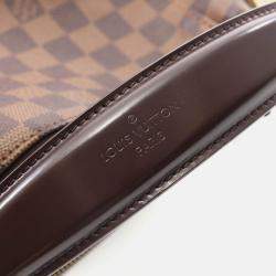 Pre Owned Louis Vuitton Port Perro Pm Shoulder Bag  Damier Canvas Ebene