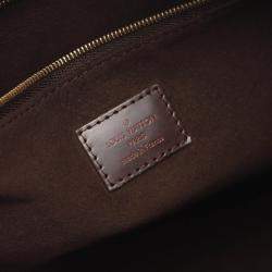 Pre Owned Louis Vuitton Port Perro Pm Shoulder Bag  Damier Canvas Ebene