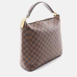 Pre Owned Louis Vuitton Port Perro Pm Shoulder Bag  Damier Canvas Ebene