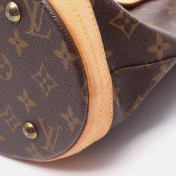 Pre Owned Louis Vuitton Bucket Pm Shoulder Handbag Monogram Canvas Leather