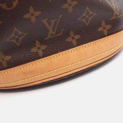 Pre Owned Louis Vuitton Bucket Pm Shoulder Handbag Monogram Canvas Leather