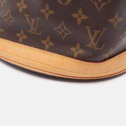 Pre Owned Louis Vuitton Bucket Pm Shoulder Handbag Monogram Canvas Leather