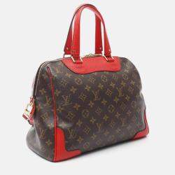 Pre Owned Louis Vuitton Retiro Pm 2Way Shoulder Handbag  Monogram Canvas Coquelicot