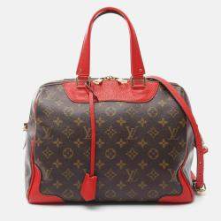 Pre Owned Louis Vuitton Retiro Pm 2Way Shoulder Handbag  Monogram Canvas Coquelicot