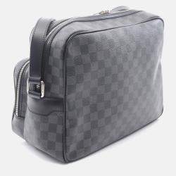 Pre Owned Louis Vuitton Io Shoulder Bag Crossbody  Damier Graphite Black Mens