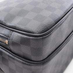 Pre Owned Louis Vuitton Io Shoulder Bag Crossbody  Damier Graphite Black Mens