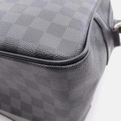 Pre Owned Louis Vuitton Io Shoulder Bag Crossbody  Damier Graphite Black Mens