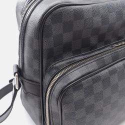 Pre Owned Louis Vuitton Io Shoulder Bag Crossbody  Damier Graphite Black Mens