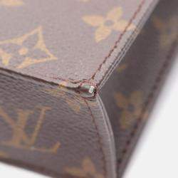 Pre Owned Louis Vuitton Petit Sac Plat Brown Monogram Canvas Tote Bag