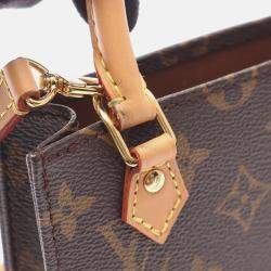 Pre Owned Louis Vuitton Petit Sac Plat Brown Monogram Canvas Tote Bag