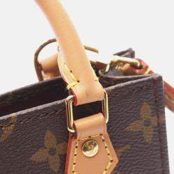 Pre Owned Louis Vuitton Petit Sac Plat Brown Monogram Canvas Tote Bag