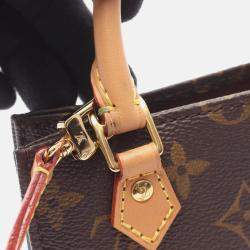 Pre Owned Louis Vuitton Petit Sac Plat Brown Monogram Canvas Tote Bag