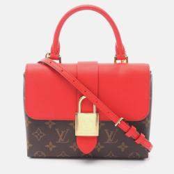 Pre Owned Louis Vuitton Locky BB Red / Brown Monogram Canvas and Leather Shoulder Bag