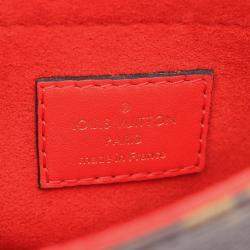 Pre Owned Louis Vuitton Locky BB Red / Brown Monogram Canvas and Leather Shoulder Bag