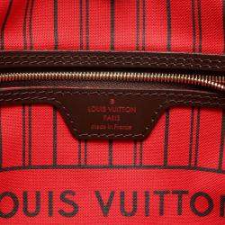 Pre Owned Louis Vuitton Neverful PM Tote Bag  Damier Canvas Brown Ebene