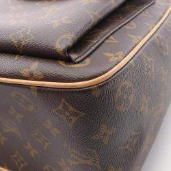 Pre Owned Louis Vuitton Multiple Cite Shoulder Handbag Monogram Canvas Brown