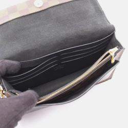 Pre Owned Louis Vuitton Portefeuille Vavin Chain Shoulder Bag  Damier Canvas Ebene