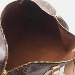 Pre Owned Louis Vuitton Keepall 45 Travel Bag  Monogram Canvas Leather Brown
