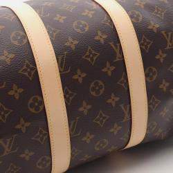 Pre Owned Louis Vuitton Keepall 45 Travel Bag  Monogram Canvas Leather Brown