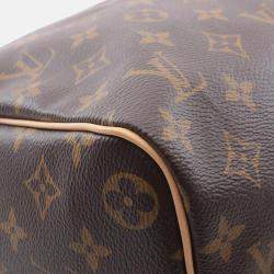 Pre Owned Louis Vuitton Keepall 45 Travel Bag  Monogram Canvas Leather Brown