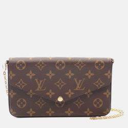 Pre Owned Louis Vuitton Pochette Felicie Chain Shoulder Bag  Monogram Fuschia