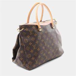 Pre Owned Louis Vuitton Pallas Shoulder Handbag  Monogram Canvas Rose Valerine