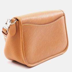 Pre Owned Louis Vuitton Busi NM Shoulder Crossbody Bag  Epi Leather Brown Gold