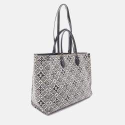 Pre Owned Louis Vuitton On The Go GM Shoulder Tote Bag  Monogram Jacquard Gray