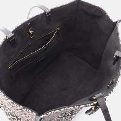 Pre Owned Louis Vuitton On The Go GM Shoulder Tote Bag  Monogram Jacquard Gray