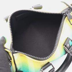 Pre Owned Louis Vuitton Keepall Xs Shoulder Handbag  Damier Stripe Canvas Green