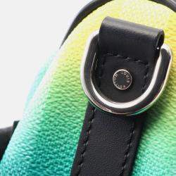 Pre Owned Louis Vuitton Keepall Xs Shoulder Handbag  Damier Stripe Canvas Green